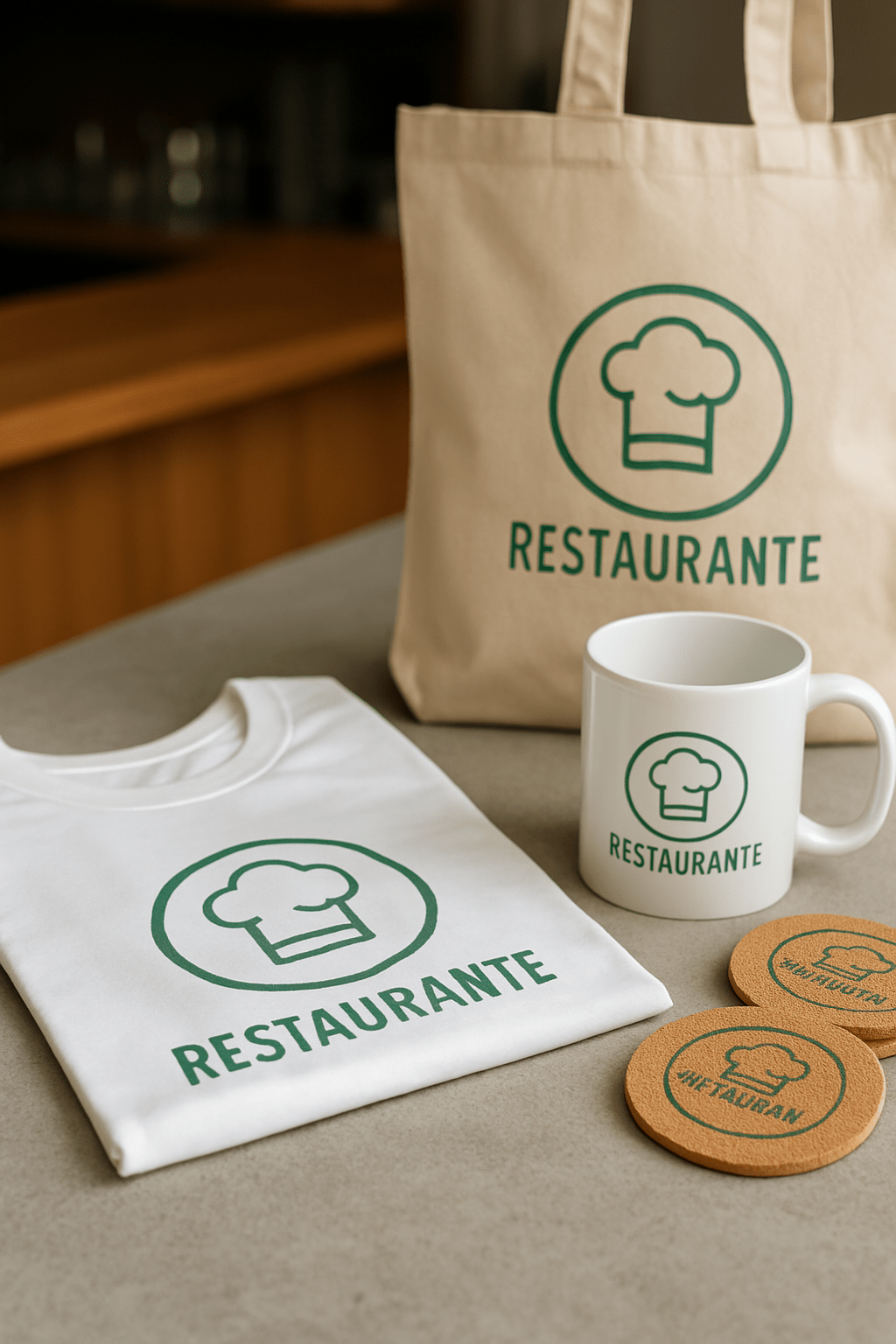 Ejemplo de merchandising personalizado para restaurantes