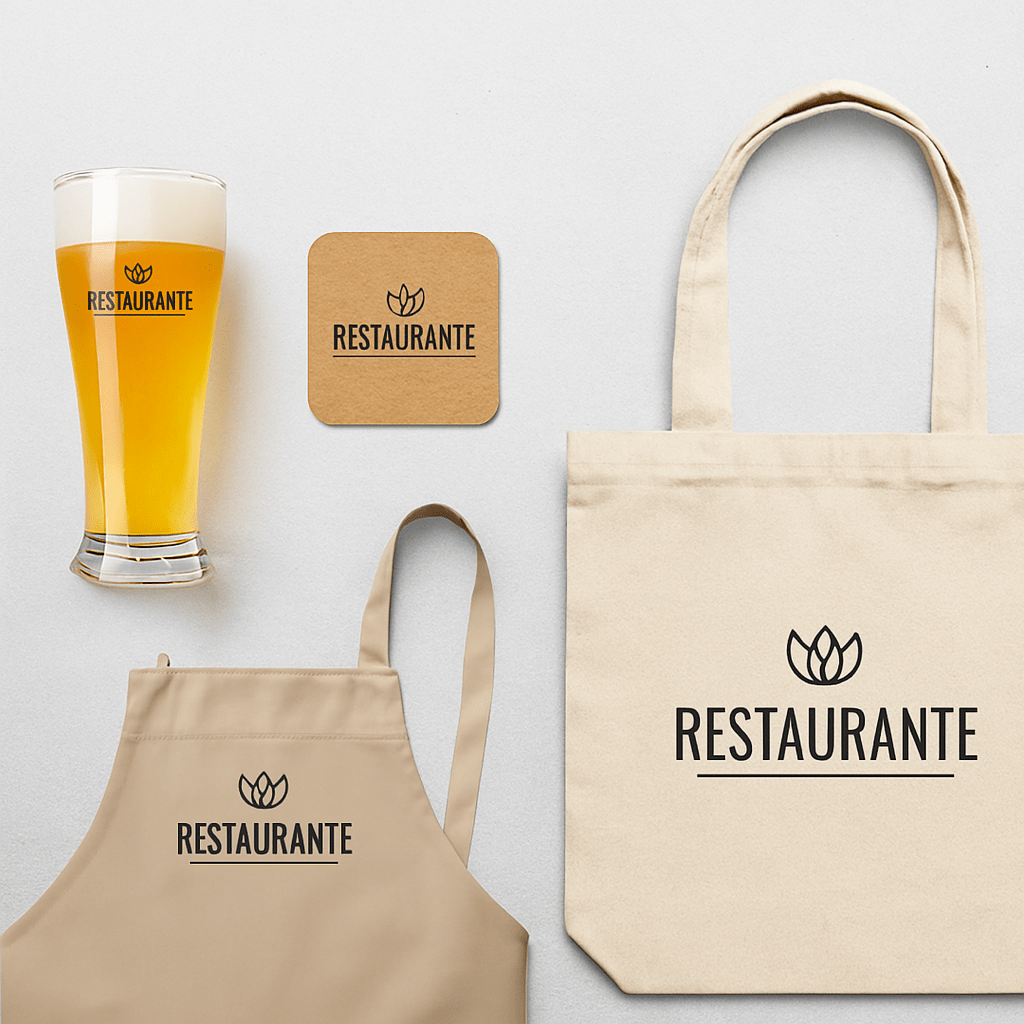 Posavasos de cartón con logo de restaurante